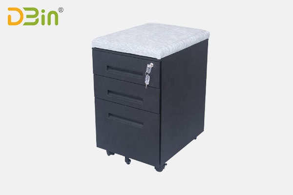 metal 3 drawer mobile pedestal with cushion for office furniture